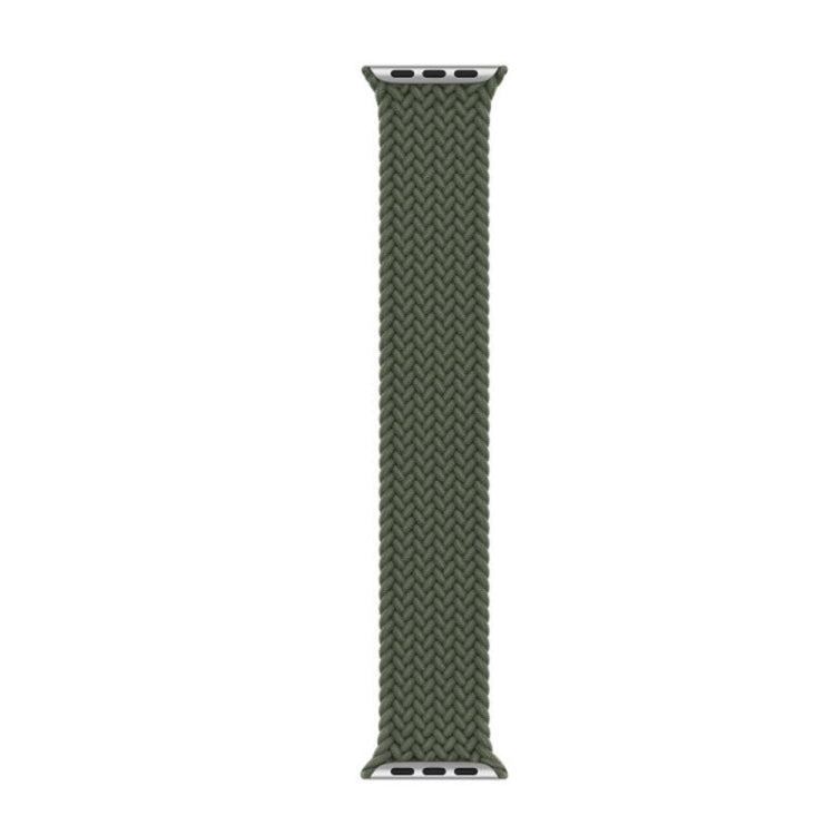 Nylon Single-turn Braided Watch Band For Apple Watch Series 7 45mm / 6 & SE & 5 & 4 44mm / 3 & 2 & 1 42mm, Length:S 138mm(Olive Green) by bashfashion