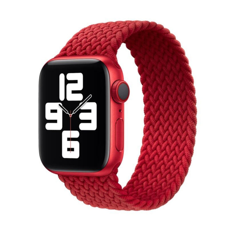Nylon Single-turn Braided Watch Band For Apple Watch Ultra 49mm&Watch Ultra 2 49mm / Series 9&8&7 45mm / SE 3&SE 2&6&SE&5&4 44mm / 3&2&1 42mm, Length:S 138mm(Red) by bashfashion