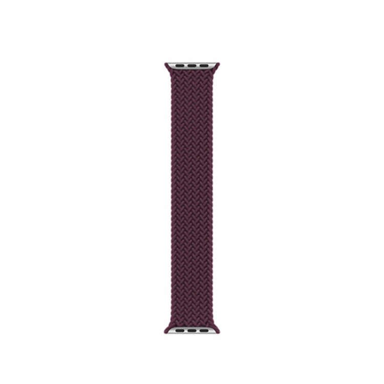 Nylon Single-turn Braided Watch Band For Apple Watch Ultra 49mm&Watch Ultra 2 49mm / Series 9&8&7 45mm / SE 3&SE 2&6&SE&5&4 44mm / 3&2&1 42mm, Length:M 155mm(Crimson Cherry) by bashfashion