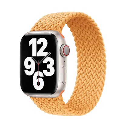 Nylon Single-turn Braided Watch Band For Apple Watch Ultra 49mm&Watch Ultra 2 49mm / Series 9&8&7 45mm / SE 3&SE 2&6&SE&5&4 44mm / 3&2&1 42mm, Length:M 155mm(Milky Beige) by bashfashion