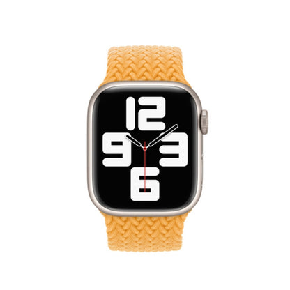 Nylon Single-turn Braided Watch Band For Apple Watch Ultra 49mm&Watch Ultra 2 49mm / Series 9&8&7 45mm / SE 3&SE 2&6&SE&5&4 44mm / 3&2&1 42mm, Length:M 155mm(Milky Beige) by bashfashion