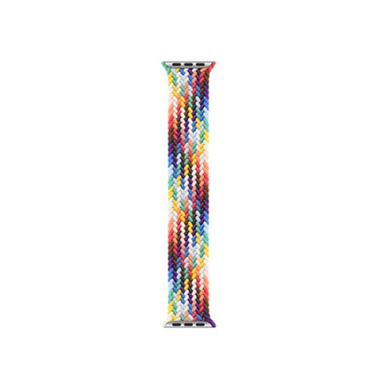 Nylon Single-turn Braided Watch Band For Apple Watch Ultra 49mm&Watch Ultra 2 49mm / Series 9&8&7 45mm / SE 3&SE 2&6&SE&5&4 44mm / 3&2&1 42mm, Length:L 170mm(Rainbow Color) by bashfashion