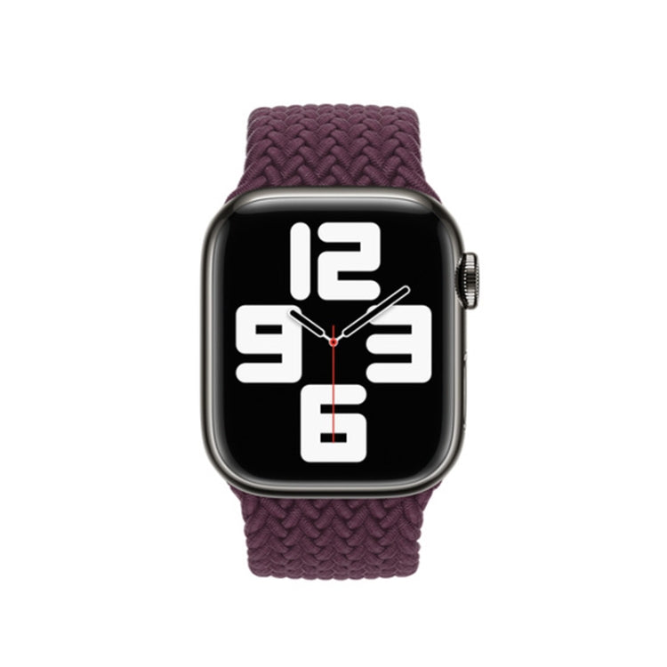 Nylon Single-turn Braided Watch Band For Apple Watch Ultra 49mm&Watch Ultra 2 49mm / Series 9&8&7 45mm / SE 3&SE 2&6&SE&5&4 44mm / 3&2&1 42mm, Length:L 170mm(Crimson Cherry) by bashfashion