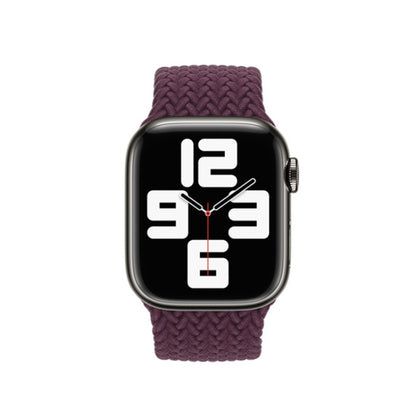 Nylon Single-turn Braided Watch Band For Apple Watch Ultra 49mm&Watch Ultra 2 49mm / Series 9&8&7 45mm / SE 3&SE 2&6&SE&5&4 44mm / 3&2&1 42mm, Length:L 170mm(Crimson Cherry) by bashfashion