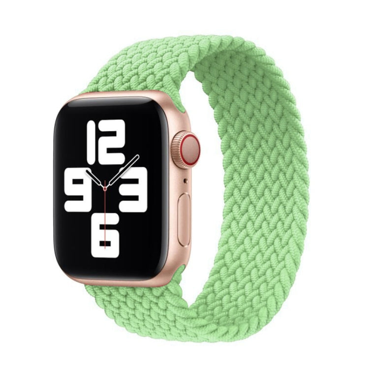 Nylon Single-turn Braided Watch Band For Apple Watch Ultra 49mm&Watch Ultra 2 49mm / Series 9&8&7 45mm / SE 3&SE 2&6&SE&5&4 44mm / 3&2&1 42mm, Length:L 170mm (Pistachio Green) by bashfashion