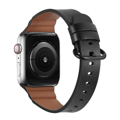 Genuine Leather Watch Bands For Apple Watch Series 7 45mm / 6 & SE & 5 & 4 44mm / 3 & 2 & 1 42mm(Black) by bashfashion