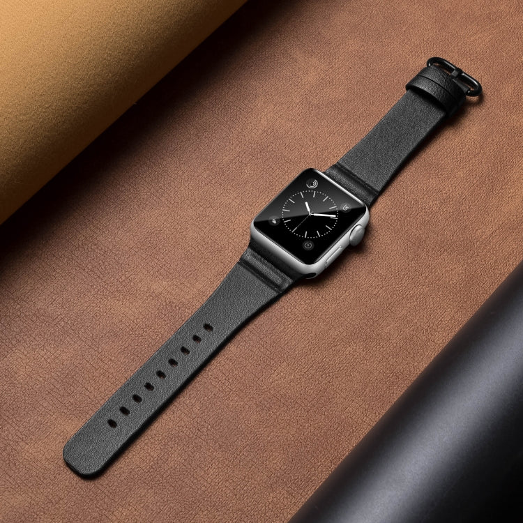 Genuine Leather Watch Bands For Apple Watch Series 7 45mm / 6 & SE & 5 & 4 44mm / 3 & 2 & 1 42mm(Black) by bashfashion