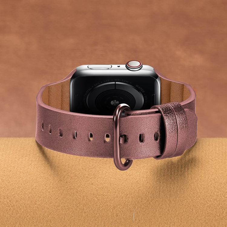 Genuine Leather Watch Bands For Apple Watch Series 7 45mm / 6 & SE & 5 & 4 44mm / 3 & 2 & 1 42mm(Pink) by bashfashion