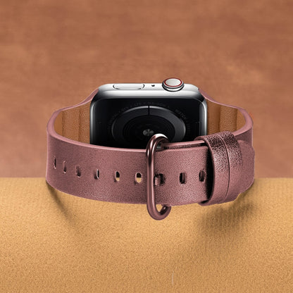 Genuine Leather Watch Bands For Apple Watch Series 7 45mm / 6 & SE & 5 & 4 44mm / 3 & 2 & 1 42mm(Pink) by bashfashion