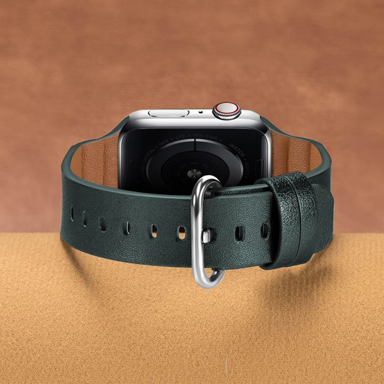 Genuine Leather Watch Bands For Apple Watch Series 7 45mm / 6 & SE & 5 & 4 44mm / 3 & 2 & 1 42mm(Green) by bashfashion