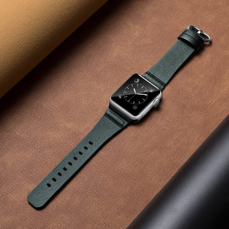 Genuine Leather Watch Bands For Apple Watch Series 7 45mm / 6 & SE & 5 & 4 44mm / 3 & 2 & 1 42mm(Green) by bashfashion
