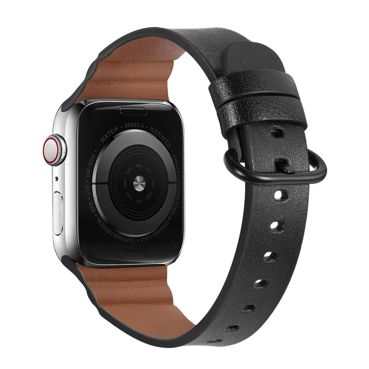 Genuine Leather Watch Bands For Apple Watch Series 7 41mm / 6 & SE & 5 & 4 40mm / 3 & 2 & 1 38mm(Black) by bashfashion