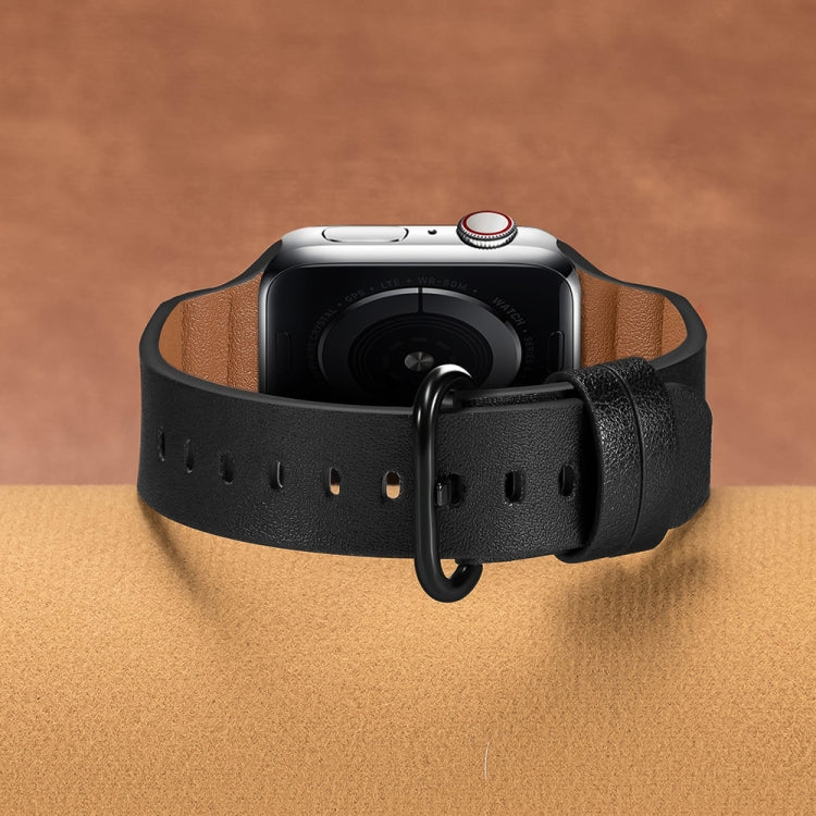 Genuine Leather Watch Bands For Apple Watch Series 7 41mm / 6 & SE & 5 & 4 40mm / 3 & 2 & 1 38mm(Black) by bashfashion