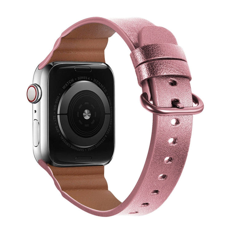 Genuine Leather Watch Bands For Apple Watch Series 7 41mm / 6 & SE & 5 & 4 40mm / 3 & 2 & 1 38mm(Pink) by bashfashion