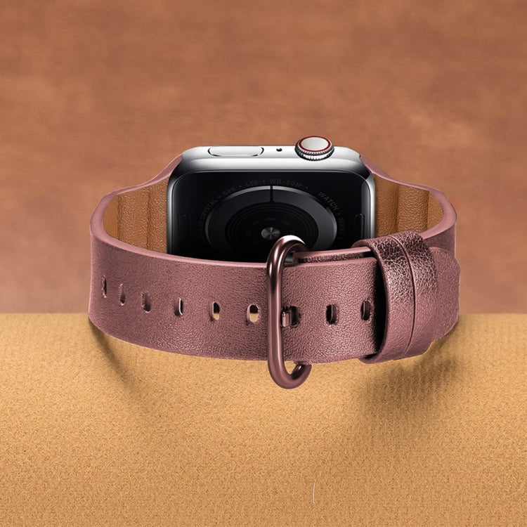 Genuine Leather Watch Bands For Apple Watch Series 7 41mm / 6 & SE & 5 & 4 40mm / 3 & 2 & 1 38mm(Pink) by bashfashion