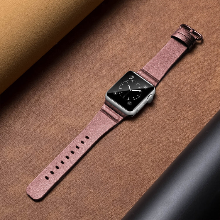 Genuine Leather Watch Bands For Apple Watch Series 7 41mm / 6 & SE & 5 & 4 40mm / 3 & 2 & 1 38mm(Pink) by bashfashion