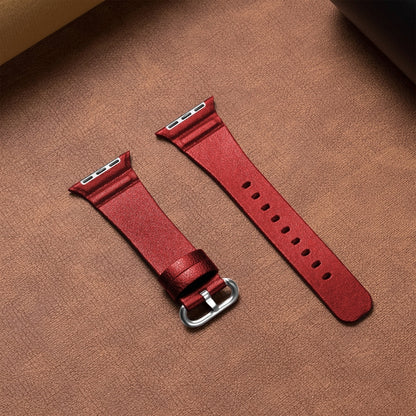 Genuine Leather Watch Bands For Apple Watch Series 7 41mm / 6 & SE & 5 & 4 40mm / 3 & 2 & 1 38mm(Red) by bashfashion