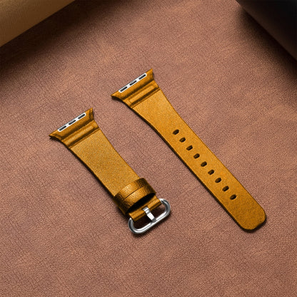 Genuine Leather Watch Bands For Apple Watch Series 7 41mm / 6 & SE & 5 & 4 40mm / 3 & 2 & 1 38mm(Yellow) by bashfashion