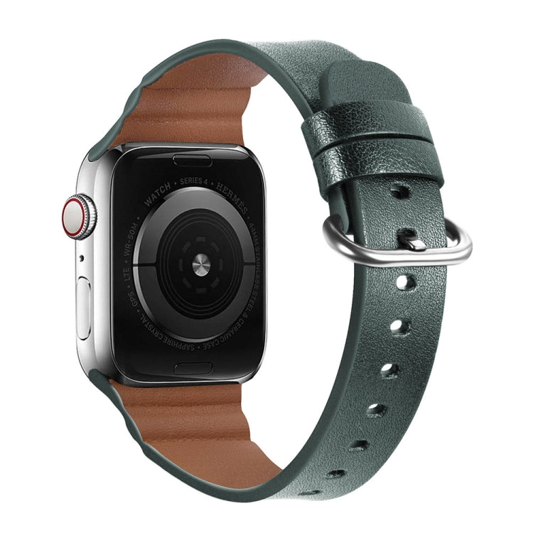 Genuine Leather Watch Bands For Apple Watch Series 7 41mm / 6 & SE & 5 & 4 40mm / 3 & 2 & 1 38mm(Green) by bashfashion