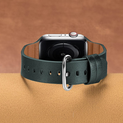 Genuine Leather Watch Bands For Apple Watch Series 7 41mm / 6 & SE & 5 & 4 40mm / 3 & 2 & 1 38mm(Green) by bashfashion