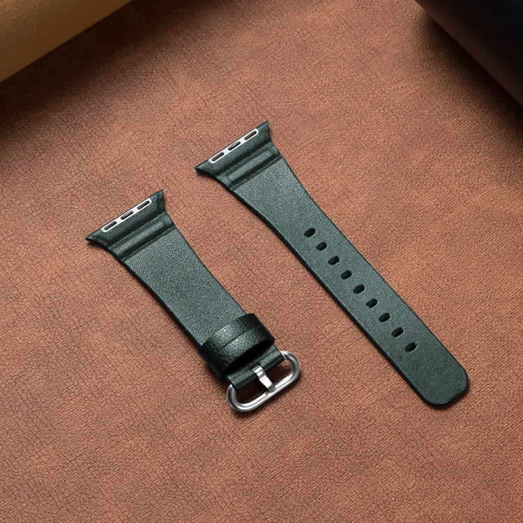 Genuine Leather Watch Bands For Apple Watch Series 7 41mm / 6 & SE & 5 & 4 40mm / 3 & 2 & 1 38mm(Green) by bashfashion