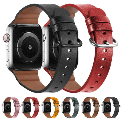 Genuine Leather Watch Bands For Apple Watch Series 7 41mm / 6 & SE & 5 & 4 40mm / 3 & 2 & 1 38mm(Pink) by bashfashion