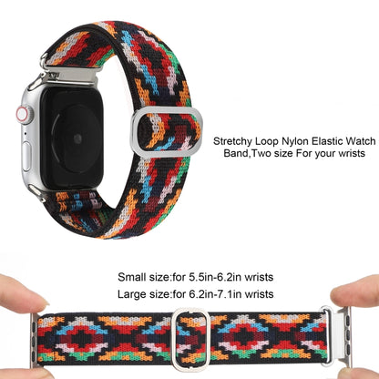 Metal Japanese Buckle Elastic Nylon Watch Band For Apple Watch Series 7 45mm / 6 & SE & 5 & 4 44mm / 3 & 2 & 1 42mm(5) by bashfashion