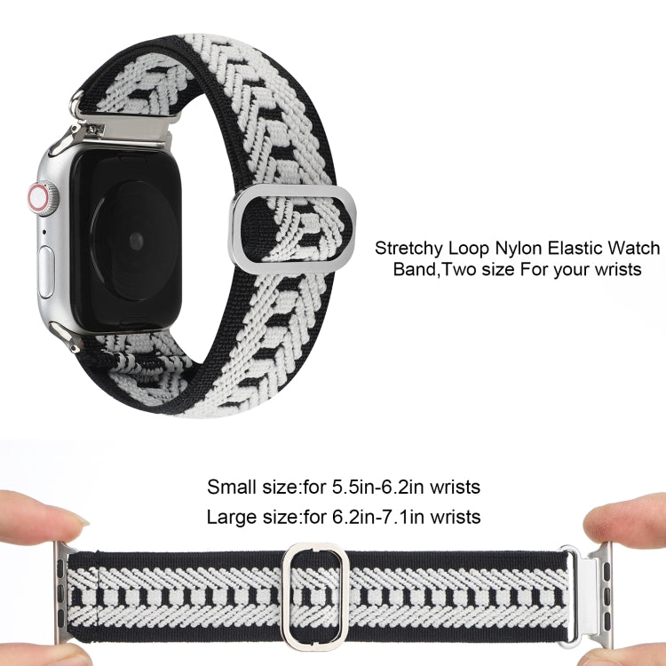Metal Japanese Buckle Elastic Nylon Watch Band For Apple Watch Series 7 45mm / 6 & SE & 5 & 4 44mm / 3 & 2 & 1 42mm(21) by bashfashion