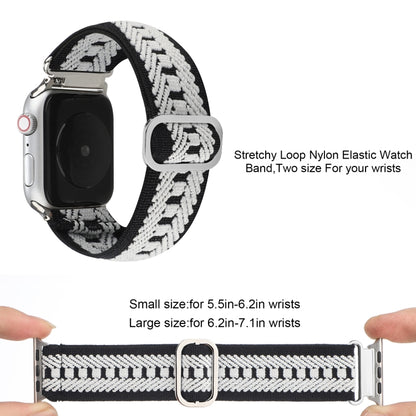 Metal Japanese Buckle Elastic Nylon Watch Band For Apple Watch Series 7 45mm / 6 & SE & 5 & 4 44mm / 3 & 2 & 1 42mm(21) by bashfashion