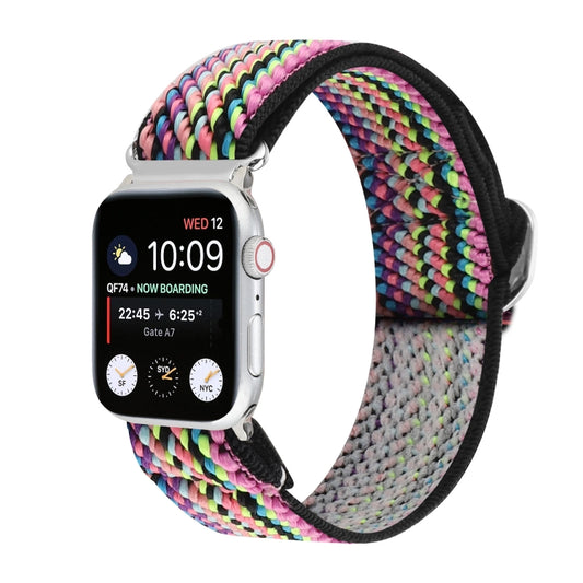 Metal Japanese Buckle Elastic Nylon Watch Band For Apple Watch Ultra 49mm&Watch Ultra 2 49mm / Series 9&8&7 45mm / SE 3&SE 2&6&SE&5&4 44mm / 3&2&1 42mm(22) by bashfashion