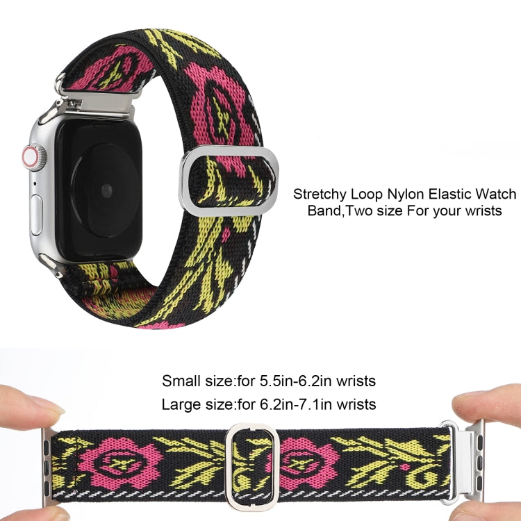Metal Japanese Buckle Elastic Nylon Watch Band For Apple Watch Series 9&8&7 41mm / SE 3&SE 2&6&SE&5&4 40mm / 3&2&1 38mm(6) by bashfashion