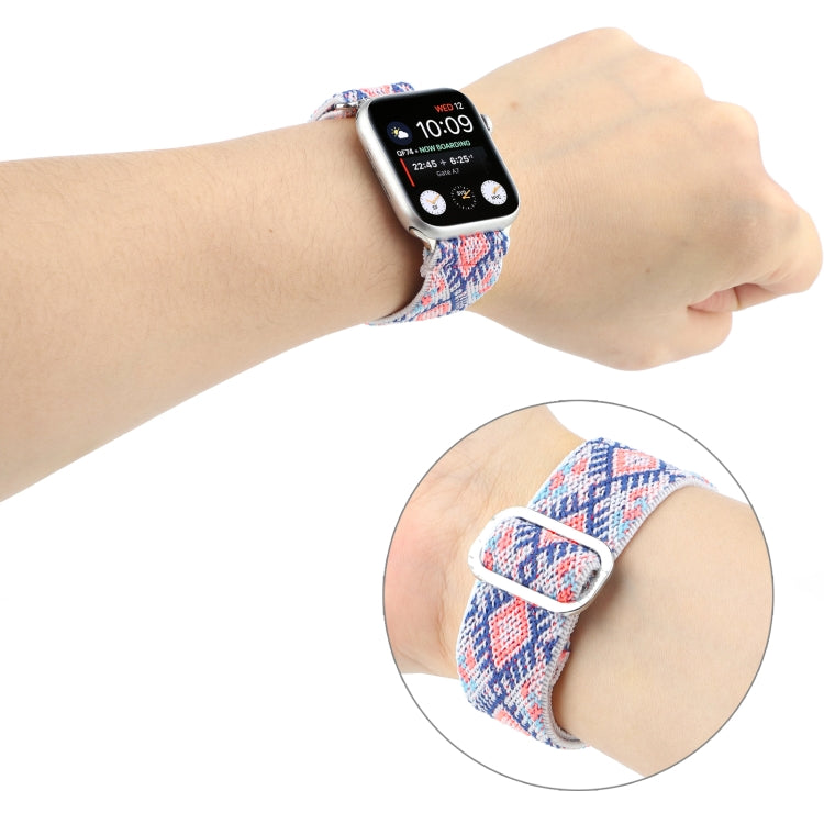 Metal Japanese Buckle Elastic Nylon Watch Band For Apple Watch Series 7 41mm / 6 & SE & 5 & 4 40mm / 3 & 2 & 1 38mm(7) by bashfashion