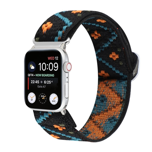 Metal Japanese Buckle Elastic Nylon Watch Band For Apple Watch Series 9&8&7 41mm / SE 3&SE 2&6&SE&5&4 40mm / 3&2&1 38mm(8) by bashfashion