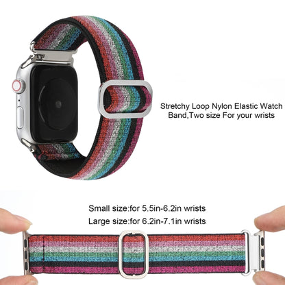 Metal Japanese Buckle Elastic Nylon Watch Band For Apple Watch Series 9&8&7 41mm / SE 3&SE 2&6&SE&5&4 40mm / 3&2&1 38mm(12) by bashfashion