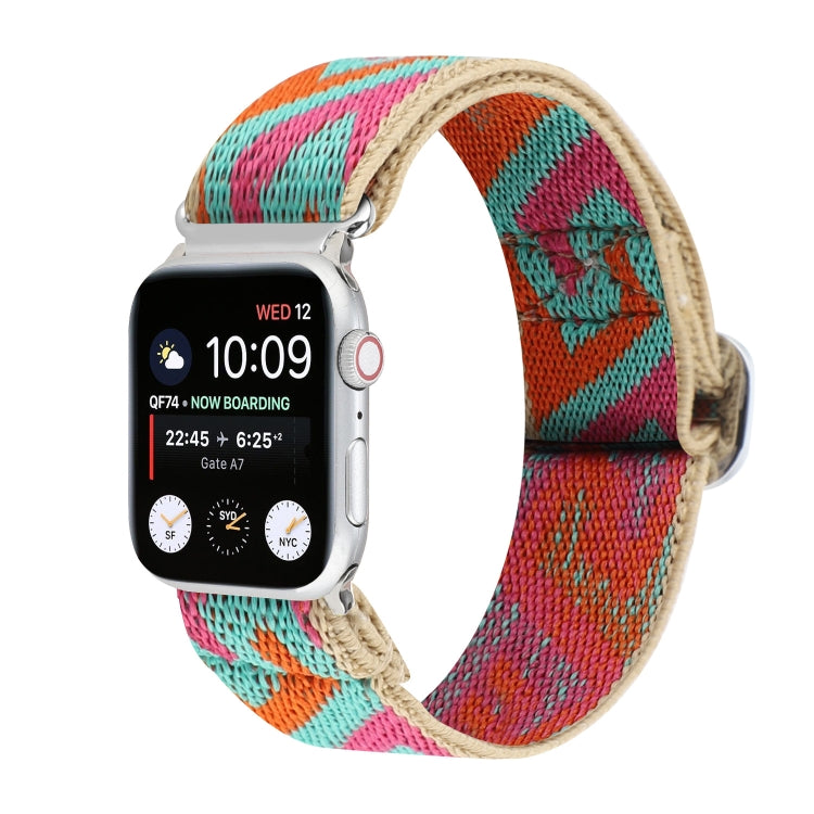 Metal Japanese Buckle Elastic Nylon Watch Band For Apple Watch Series 7 41mm / 6 & SE & 5 & 4 40mm / 3 & 2 & 1 38mm(14) by bashfashion