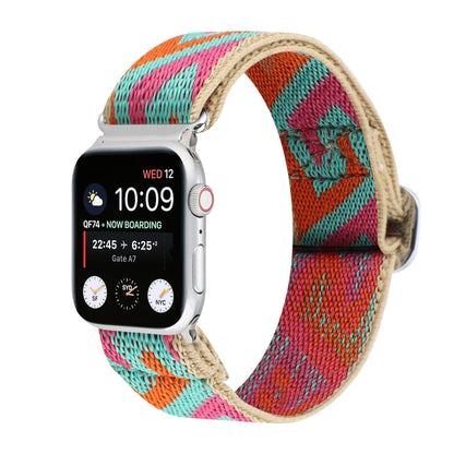 Metal Japanese Buckle Elastic Nylon Watch Band For Apple Watch Series 7 41mm / 6 & SE & 5 & 4 40mm / 3 & 2 & 1 38mm(14) by bashfashion