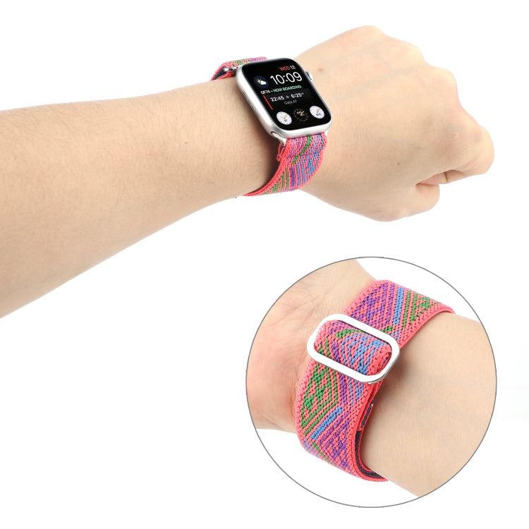 Metal Japanese Buckle Elastic Nylon Watch Band For Apple Watch Series 9&8&7 41mm / SE 3&SE 2&6&SE&5&4 40mm / 3&2&1 38mm(16) by bashfashion