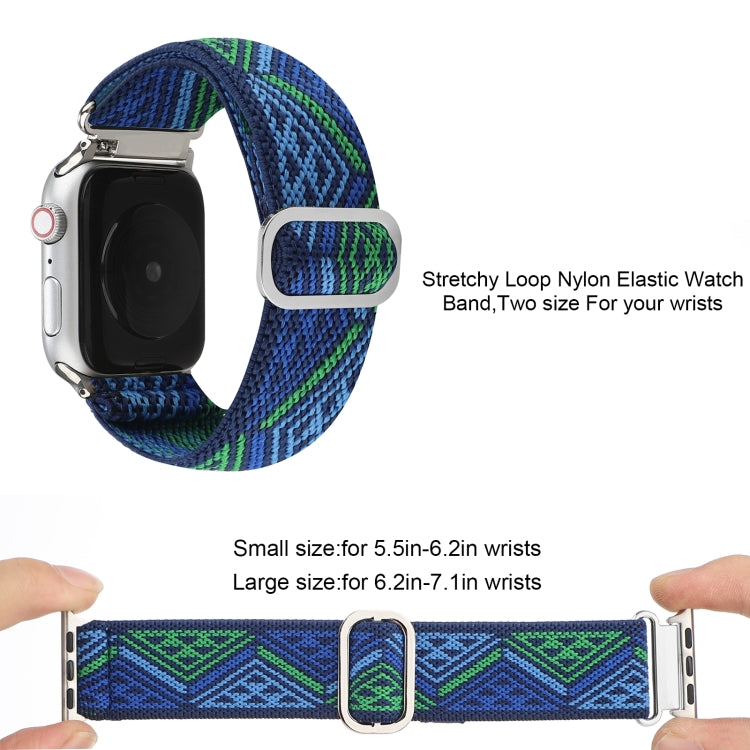 Metal Japanese Buckle Elastic Nylon Watch Band For Apple Watch Series 9&8&7 41mm / SE 3&SE 2&6&SE&5&4 40mm / 3&2&1 38mm(19) by bashfashion
