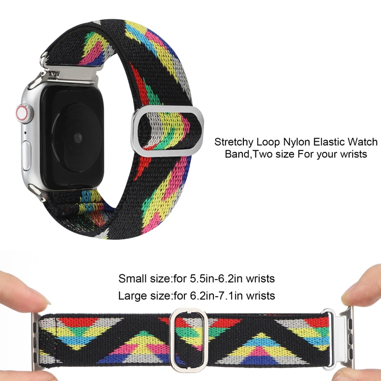 Metal Japanese Buckle Elastic Nylon Watch Band For Apple Watch Series 9&8&7 41mm / SE 3&SE 2&6&SE&5&4 40mm / 3&2&1 38mm(20) by bashfashion
