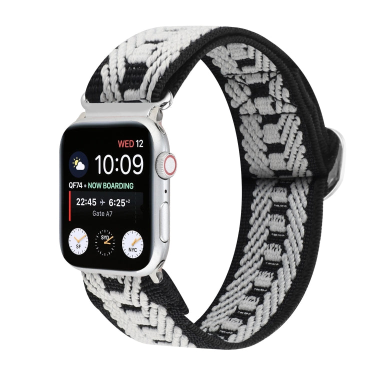 Metal Japanese Buckle Elastic Nylon Watch Band For Apple Watch Series 7 41mm / 6 & SE & 5 & 4 40mm / 3 & 2 & 1 38mm(21) by bashfashion