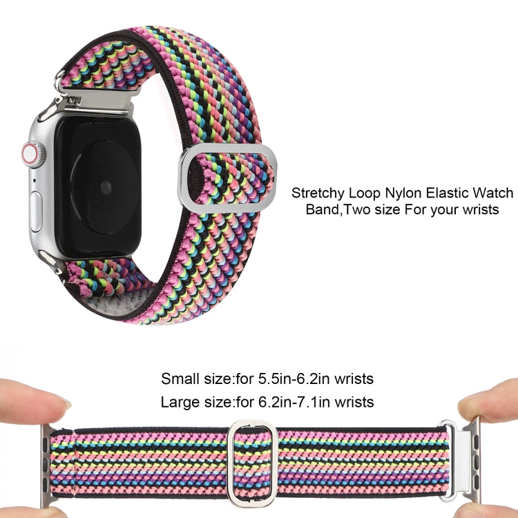 Metal Japanese Buckle Elastic Nylon Watch Band For Apple Watch Series 7 41mm / 6 & SE & 5 & 4 40mm / 3 & 2 & 1 38mm(22) by bashfashion
