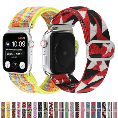 Metal Japanese Buckle Elastic Nylon Watch Band For Apple Watch Series 7 41mm / 6 & SE & 5 & 4 40mm / 3 & 2 & 1 38mm(21) by bashfashion