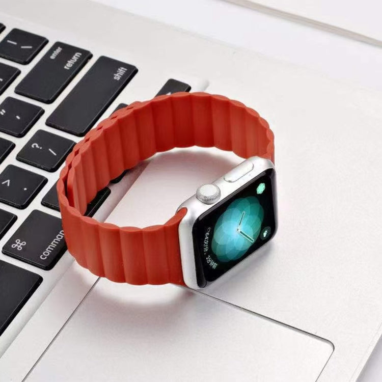Magnetic Loop Watch Band For Apple Watch Series 7 45mm / 6 & SE & 5 & 4 44mm / 3 & 2 & 1 42mm(Red) by bashfashion