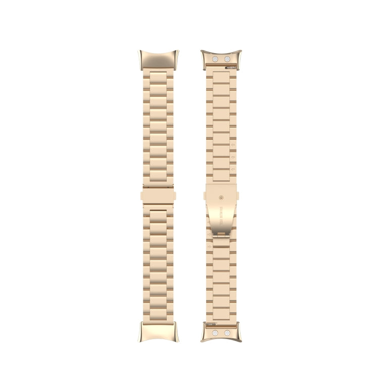 For Garmin Forerunner 45 / 45S / Swim 2 Universal Three Beads Stainless Steel Watch Band(Champagne Gold) by bashfashion
