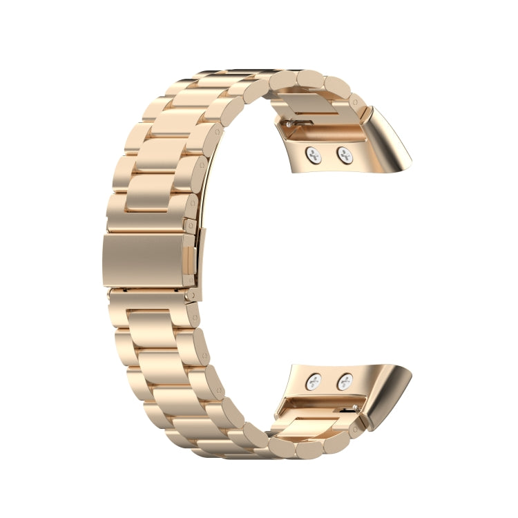 For Garmin Forerunner 45 / 45S / Swim 2 Universal Three Beads Stainless Steel Watch Band(Champagne Gold) by bashfashion