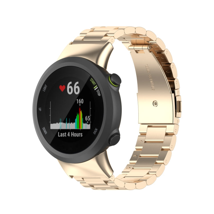 For Garmin Forerunner 45 / 45S / Swim 2 Universal Three Beads Stainless Steel Watch Band(Champagne Gold) by bashfashion