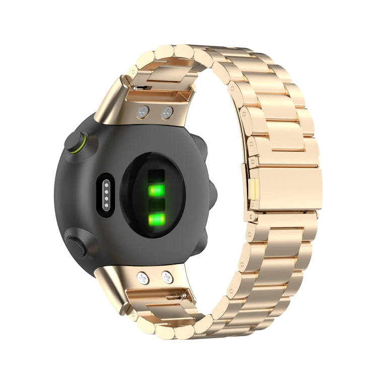 For Garmin Forerunner 45 / 45S / Swim 2 Universal Three Beads Stainless Steel Watch Band(Champagne Gold) by bashfashion