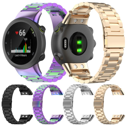 For Garmin Forerunner 45 / 45S / Swim 2 Universal Three Beads Stainless Steel Watch Band(Champagne Gold) by bashfashion