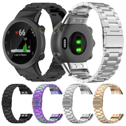 For Garmin Forerunner 35 / 30 Universal Three Beads Stainless Steel Watch Band(Silver) by bashfashion