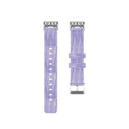 For Garmin Forerunner 35 / 30 Universal Nylon Canvas Watch Band(Purple) by bashfashion